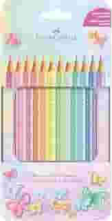 Lápis De Cor, Faber-Castell, Ecolápis Sparkle Estojo de Metal, 116156, 12 cores Pastel