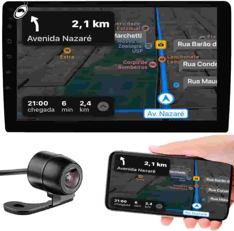 Som Automotivo Central Multimídia 10 Polegadas Android GPS Wifi FM Bluetooth Roadstar - RS-1002BR