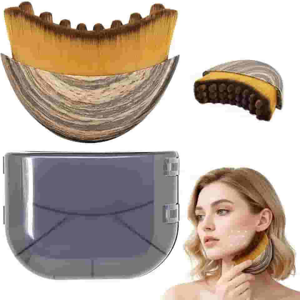 Escova facial de contorno linfático, para contornos faciais mais definidos, massageador manual de drenagem linfática, cerdas macias duráveis, escova de limpeza facial ergonômica hipoalergênica para