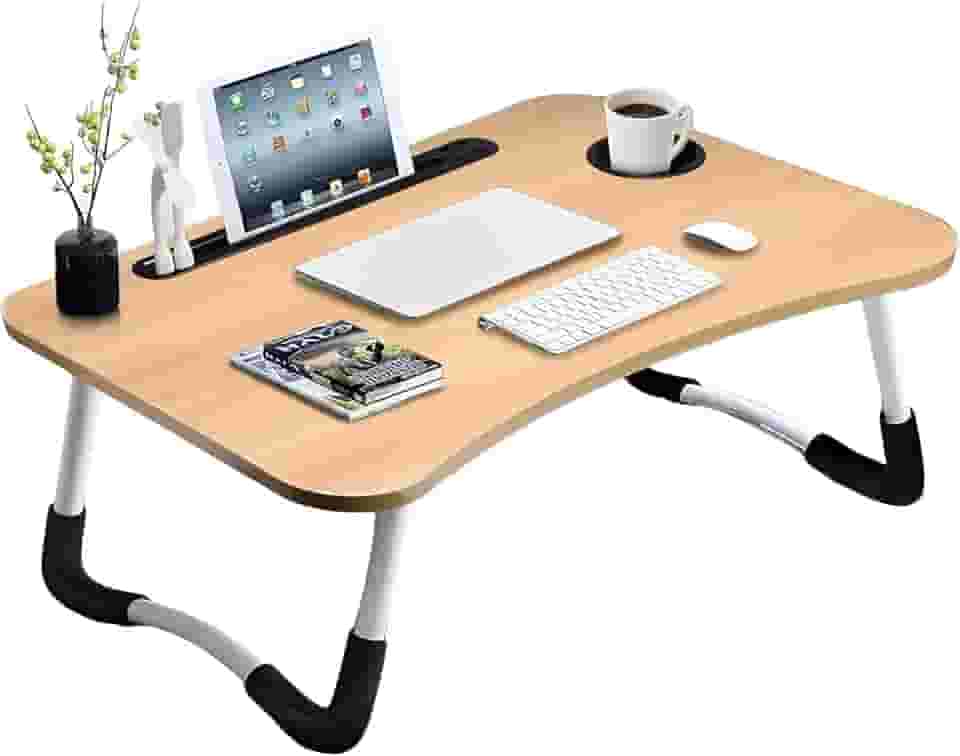 Mesa Para Notebook Portátil Articulada Mdf Grafite Suporte Para Laptop Dobrável Home Office Cama Porta Tablet (Marrom)