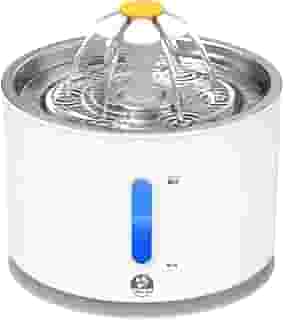 Fonte de Agua pra Gato,Tampa de Aço Inoxidável SUS304,Capacidade de 2,4L,Bomba Silenciosa Aprimorada,Sistema de Filtragem Circulante,Fácil de Montar e Desmontar,Bebedouro para Gatos 2,4L