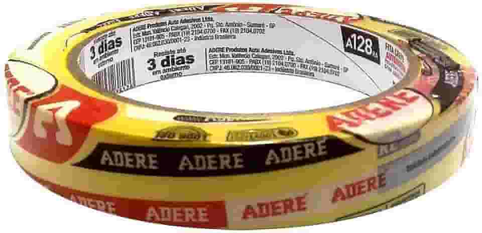 FITA CREPE AUTOMOTIVA AMARELA ADERE A128RA/S 18MMX40M, Amarelo