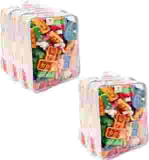 Kit 5 Organizador Brinquedos Zíper Empilhável Bloco Montar