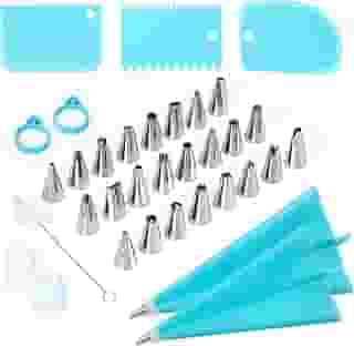 34 Peças Saco Bico Decorador Professional,Kit Confeiteiro Completo Bicos De Confeitar 34 Peças,Kit Confeiteiro Completo,Silicone Bicos Decora Bolo Inox