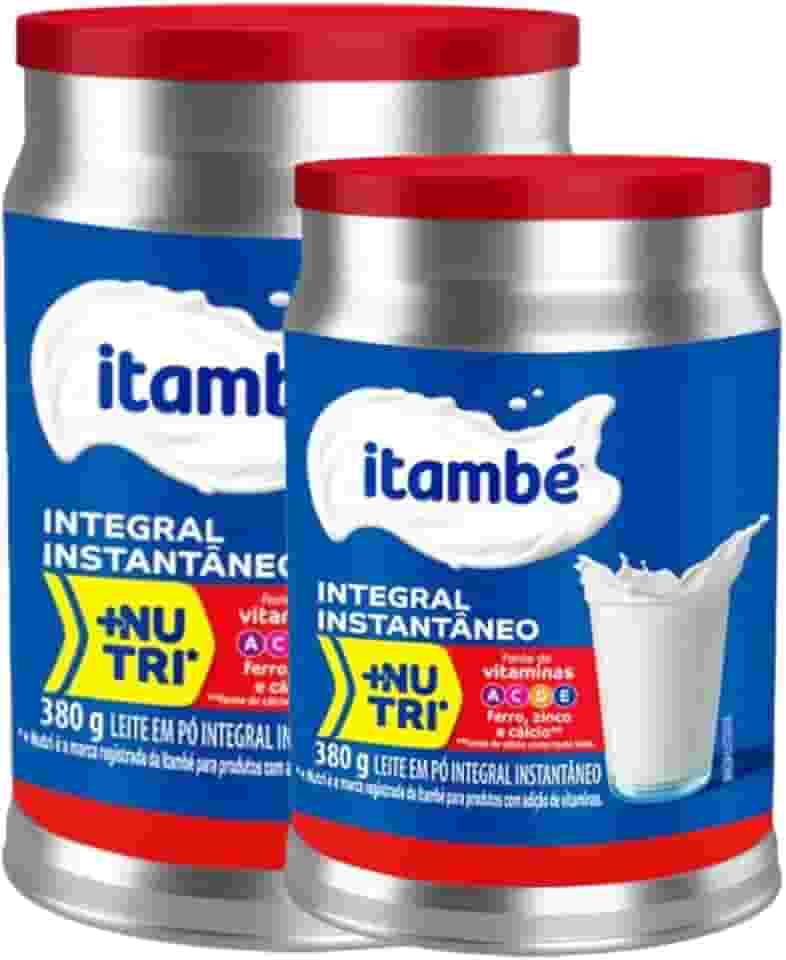 2 Latas- Leite em pó Integral Instantâneo Itambé 380g