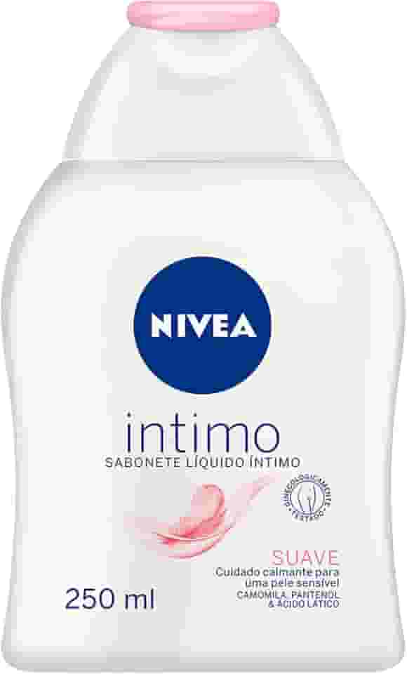 NIVEA Sabonete Líquido Íntimo Suave 250ml - Mantém o ph natural, com extrato de camomila, limpeza suave, sem corantes, testado dermatologicamente e ginecologicamente