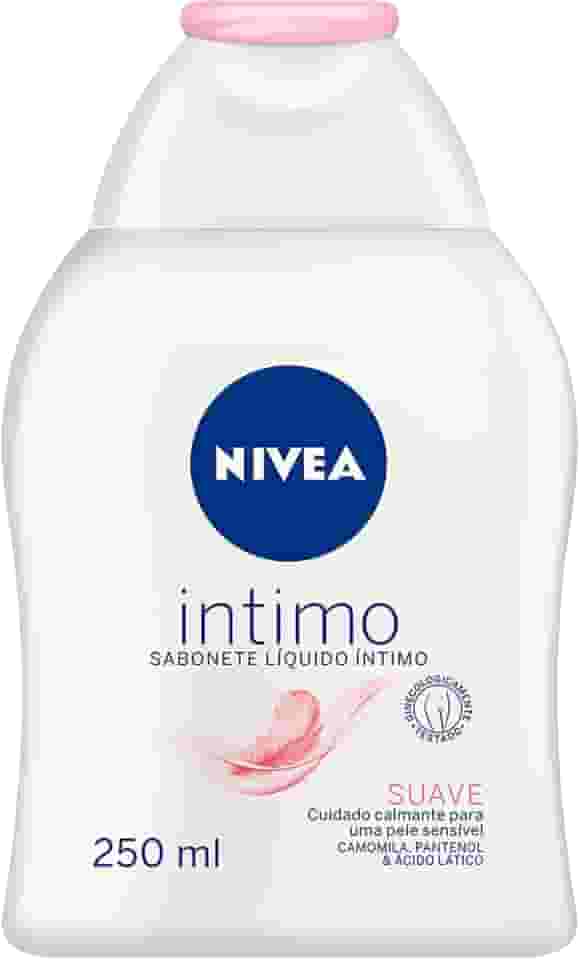 NIVEA Sabonete Líquido Íntimo Suave 250ml - Mantém o ph natural, com extrato de camomila, limpeza suave, sem corantes, testado dermatologicamente e ginecologicamente