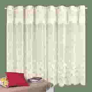 Cortina Renda Copa Cozinha Tulipinhas 2,00x 1,50m Cortilester U BEGE