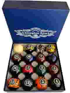 Champion Deluxe Conjunto completo de bolas de bilhar de 6,5 cm (vários estilos disponíveis) (conjunto de bolas de luxo Champion)