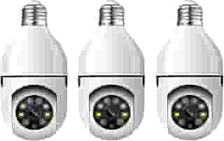 KIT 3 Câmeras de Segurança Câmera Lâmpada 2022 Câmera Espiã WiFi, 1080P Câmera de Base E27 com Visão Noturna Infravermelha intercomunicador bidirecional, Câmera Vigilância com Função de Rastreamento Automático - BELLA NET