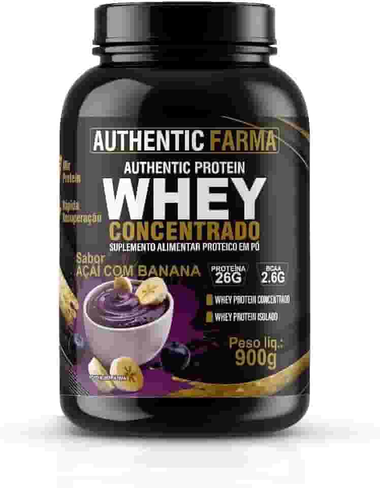 Whey Concentrado Sabor Acai com Banana, Proteína 26g, BCAA 2,6g, Peso líq. 900g