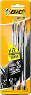 BIC, Kit Enem, Caneta Esferográfica Escrita Fina, Cristal Fina, Preta, 3 Unidades