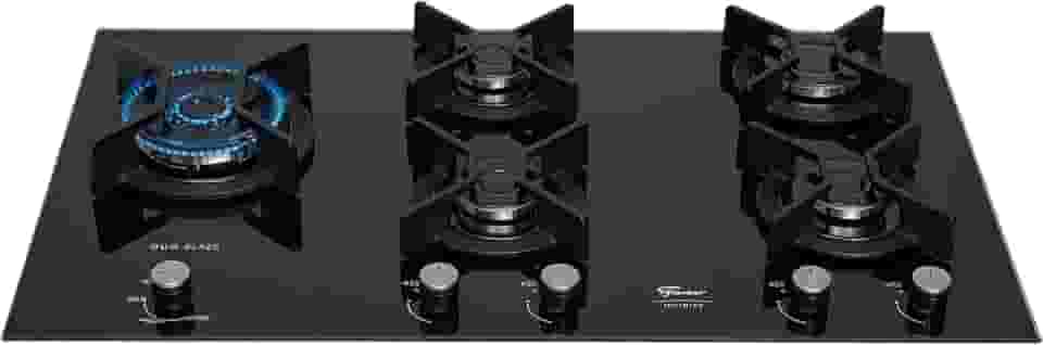 FISCHER COOKTOP GÁS 5 BOCAS TC INFINITY DUO BLAZE MESA VIDRO BLACK BIVOLT 31800-82260