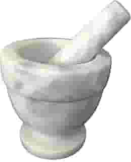 Pilao com socador em marmore D10,5xA12,5cm-Branco - Dynasty- Full Fit
