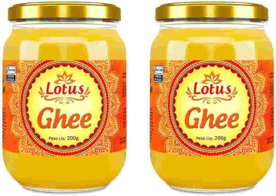 Kit 2 Unidades Manteiga Clarificada Ghee Lotus, Sem Lactose, Sem Glúten, Uso Culinário Versátil e Saudável (200g)