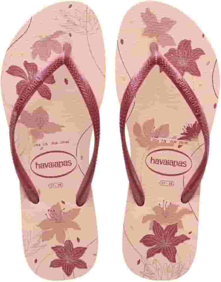 Chinelo Havaianas Slim Organic Preto Rosa
