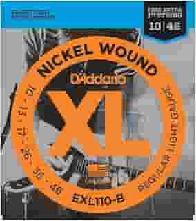 ENCORDOAMENTO PARA GUITARRA - EXL110-B 6 CORDAS REGULAR LIGHT .010-.046 - CORDA MI EXTRA - D'ADDARIO