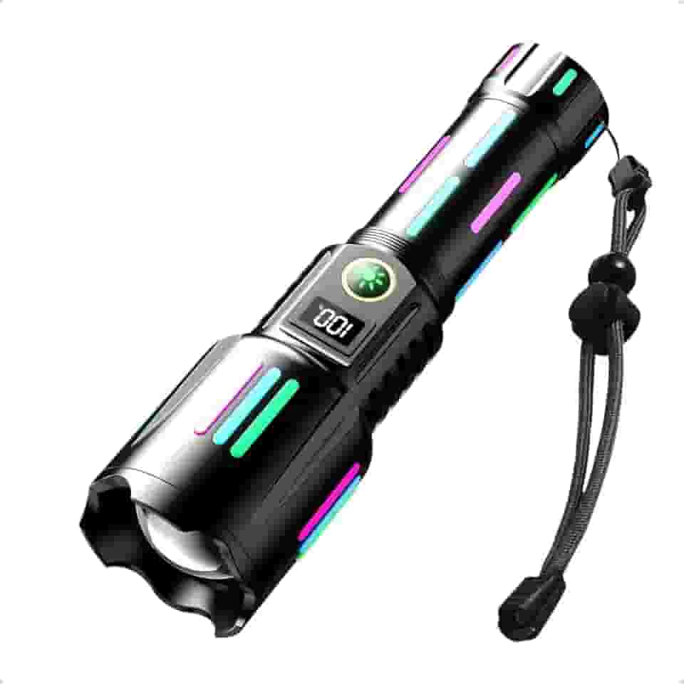 Lanterna Led Tática Recarregável Potente Alcance 2km Alumínio De Avião Militar Sitio Fazenda Pesca Acampamento Camping Usb-c Bateria 6800mah Emergência Sobrevivência Led Mais Forte Do Mundo