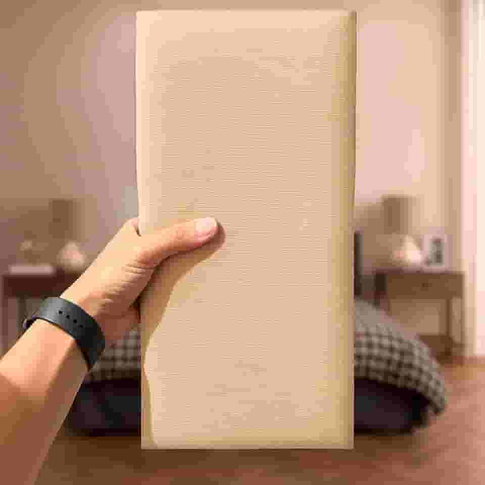 Módulo Estofado Cabeceira Placa Cama Box Adesiva (Bege, Solteiro)