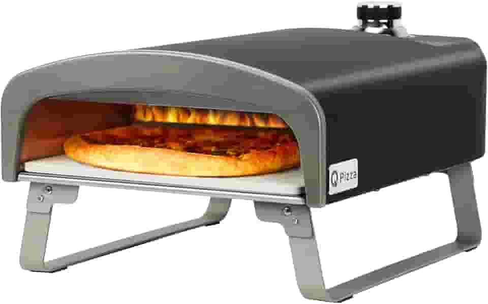 Forno de pizza ao ar livre, forno Q Pizza para pizza de 33 cm, forno portátil a gás com pedra de pizza para cozinhar ao ar livre, máquina de pizza no quintal, acessório de pizza ideal para cozinha ao ar livre e festa, ótimo presente