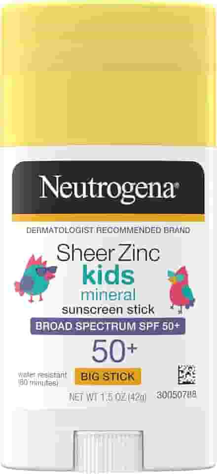 Neutrogena Sheer Zinc Kids Mineral Sunscreen Bastão com espectro de proteção SPF 50+