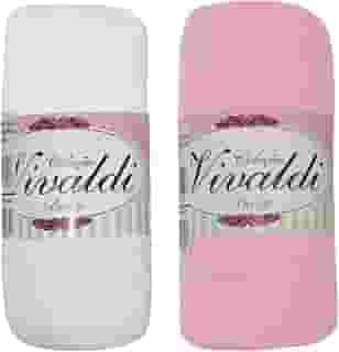 Lençol Avulso Bebe com Elástico Kit 2 peças Rosa e Branco Berço Americano 70cmX130cmX12cm