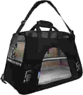 Bolsa Transporte Pet 44x28x25 Preta Passeio Viagem Carro Avião Para Cães e Gatos Até 8kg