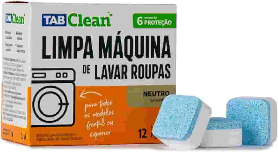 Limpa Maquina de Lavar Roupas em Tabletes/Pastilhas TabClean kit c/12 unds de 15g (180g) 12 Ciclos de Limpeza e Higienização para todas as maquinas de Lavar Roupas c/tampa frontal ou superior.