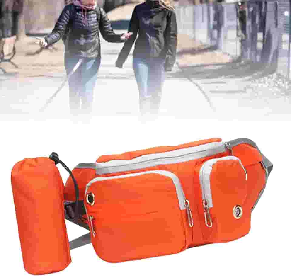 Saco de Treinamento para Cães Multifuncional Com Orifício para Fone de Ouvido Com Garrafa de água para Compras Esportivas (Laranja)