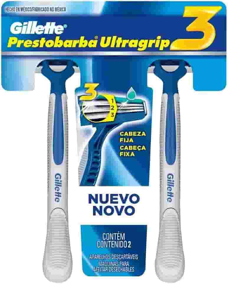 Aparelho de Barbear Descartável Gillette Prestobarba UltraGrip3 - 2 Unidades