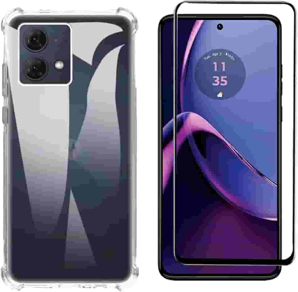 Kit Capinha Capa Antiqueda para Moto G84 + Película de Vidro 3D