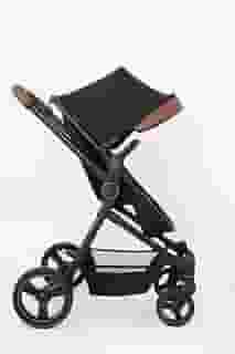 Galzerano Ivy, Carrinho de Passeio com Moisés, Preto e Caramelo, Proteção UV50+, Estrutura em Alumínio