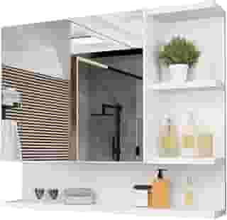 Armario Espelheira Para Banheiro 1 Porta Cleópatra (Branco/Flexcollor)