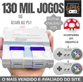 Mini Console Retro Super Nintendo com 130 mil jogos + 2 Controles Super 3D Games