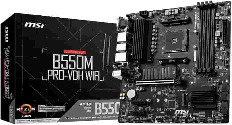 Placa Mãe MSI B550M PRO-VDH WIFI (AM4/4xDDR4/HDMI/DisplayPort/VGA/M.2/USB 3.2)