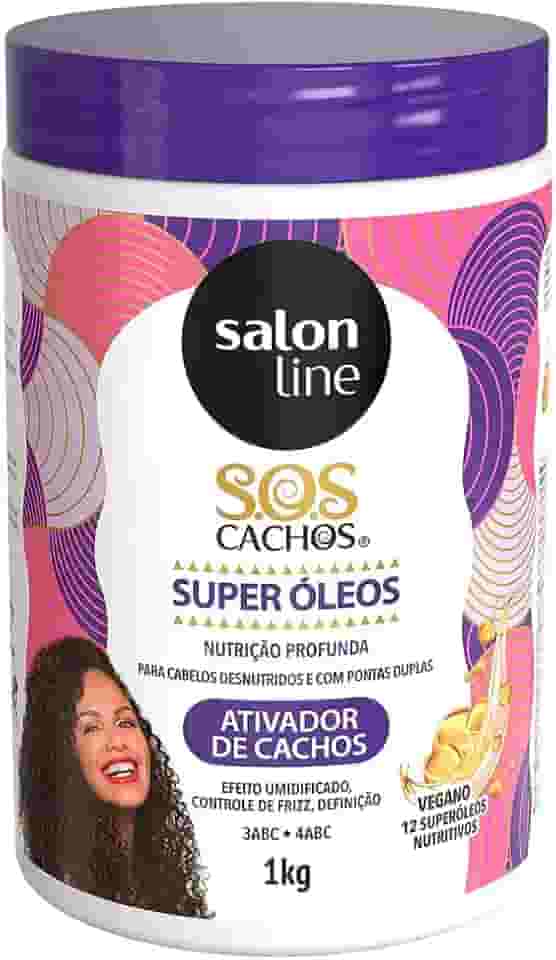 Salon Line, Ativador de Cachos, SOS Cachos, Super Óleos, Nutrição Profunda, Vegano - Cabelos Cacheados e Crespos, 1 Kg