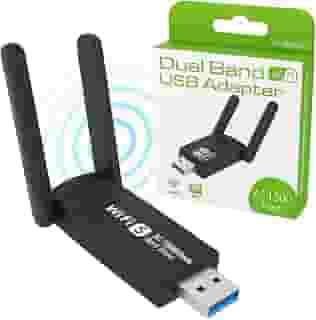 Adaptador Placa Wi-Fi USB 3.0 Dual Band 1300Mbps de Rede com 2 Antenas – Internet Rápida em 5GHz e 2.4GHz, Alta Performance para PC e Notebook