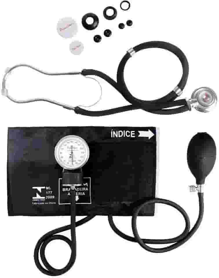 Esfigmomanômetro E Estetoscópio Rappaport Premium - Preto