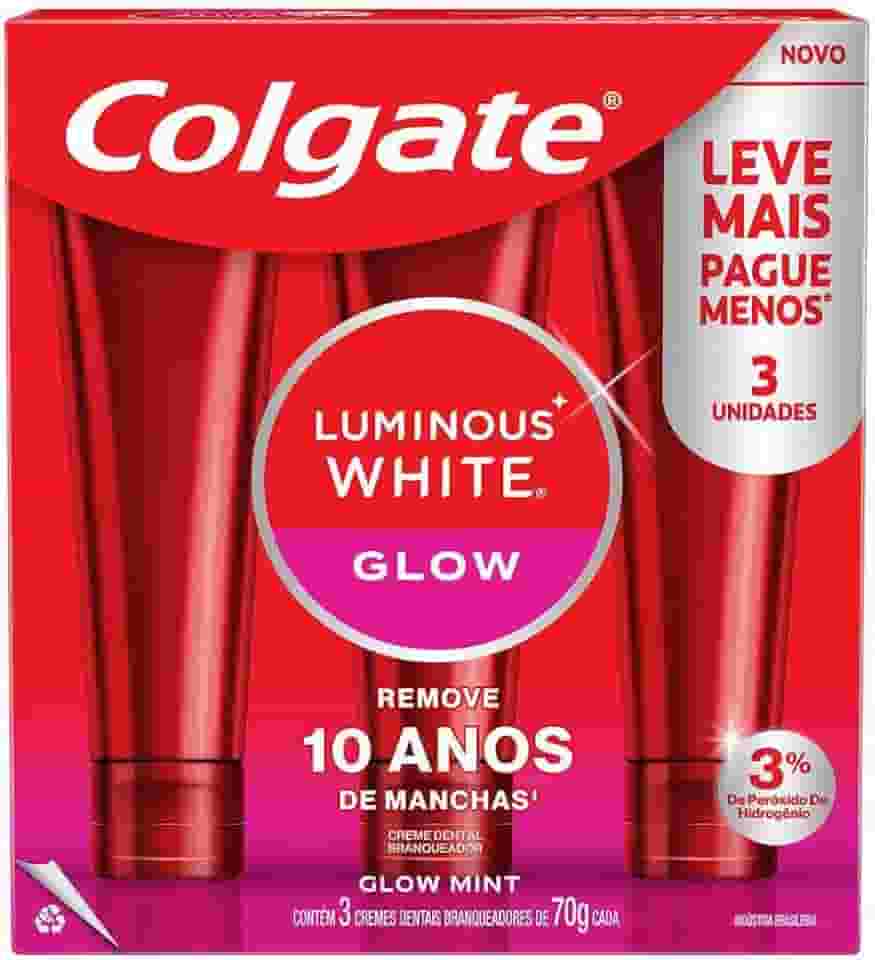 Creme Dental Para Clareamento Colgate Luminous White Glow 70g 3 un