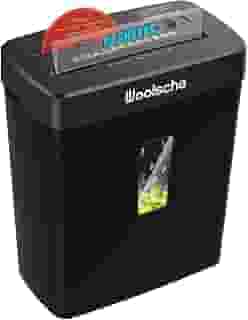 Woolsche Triturador de papel – Corte transversal de 10 folhas com cesta de 9 litros – Nível de segurança P-4 – Design de 3 modos – CD e cartão de crédito – Durável, rápido e à prova de atolamento para