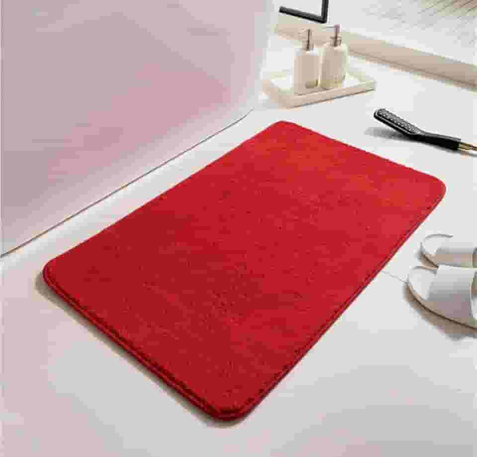 Tapete Banheiro Super Macio Antiderrapante, 40x60cm (COR VINHO)