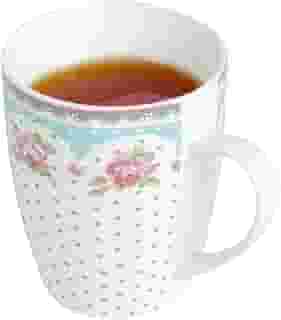 LYOR - Caneca de Porcelana Super White com Tampa e Filtro Amélia Verde/Branca 340ml