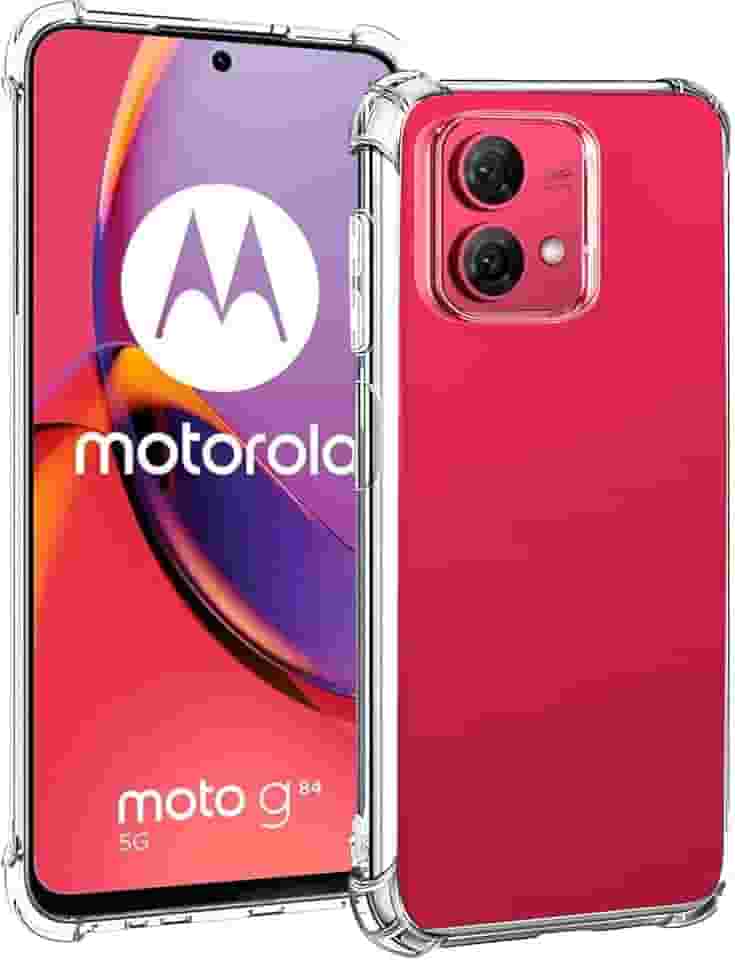 USTIYA Capa para Motorola Moto G84 TPU transparente quatro cantos capa protetora transparente macia