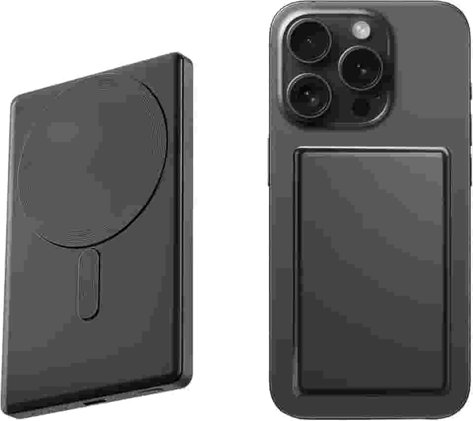 Basike Power Bank, 5000mAh Carregador Ultrafino e Portátil Universal por Indução, PD20W Carregamento Rápido, Compatível com MagSafe, 1 Saída USB C (Preto, 5000mAh)