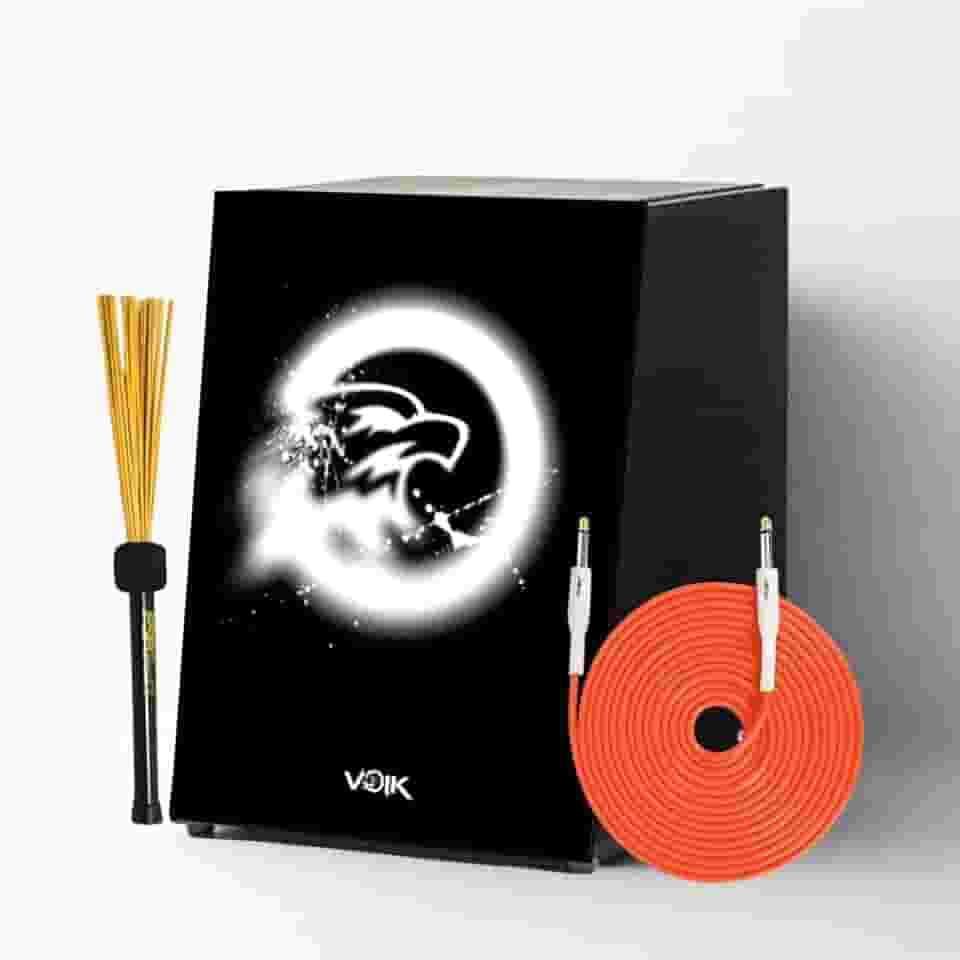 Cajon Elétrico Preto Com Vassourinha C82 Voik By FSA Strike (AG WH STK)