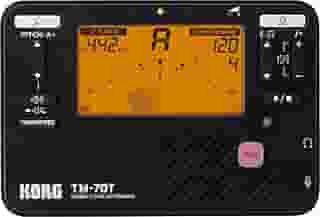 Korg Sintonizador e metrônomo TM-70T com modo de saída de som, modo transposição e modo cromático - preto