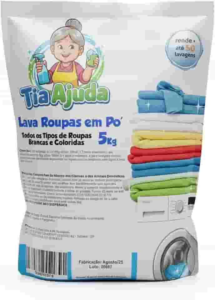 Detergente Lava Roupa Sabão Em Pó Para Roupas Brancas E Coloridas 5kg