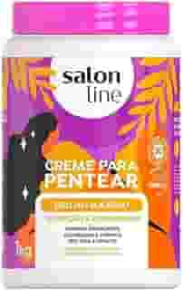 Salon Line, Creme de Pentear, Brilho Máximo, Definição e Extrabrilho, Repara as Fibras - Cabelos Ondulados, Cacheados e Crespos, 1 Kg