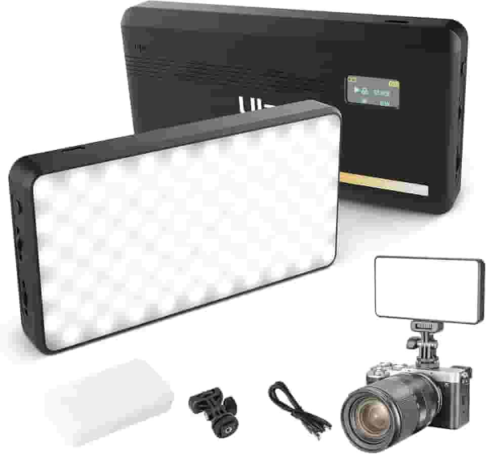 ULANZI VL200 iluminação para video, led portatil, luz de mini câmera recarregável tipo C de 5000 mAh, iluminação superbrilhante de 2500-9000 K para fotos e vídeos, luz de preenchimento
