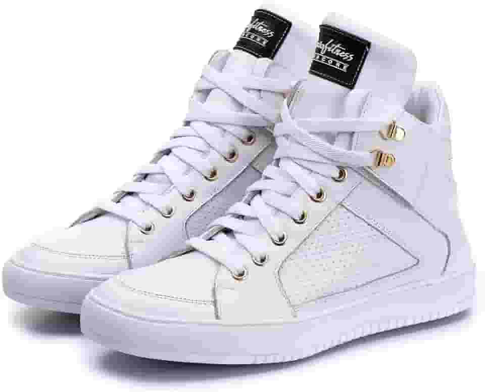 Tênis Feminino Fitness Academia Couro Legitimo Ideal Para Treino